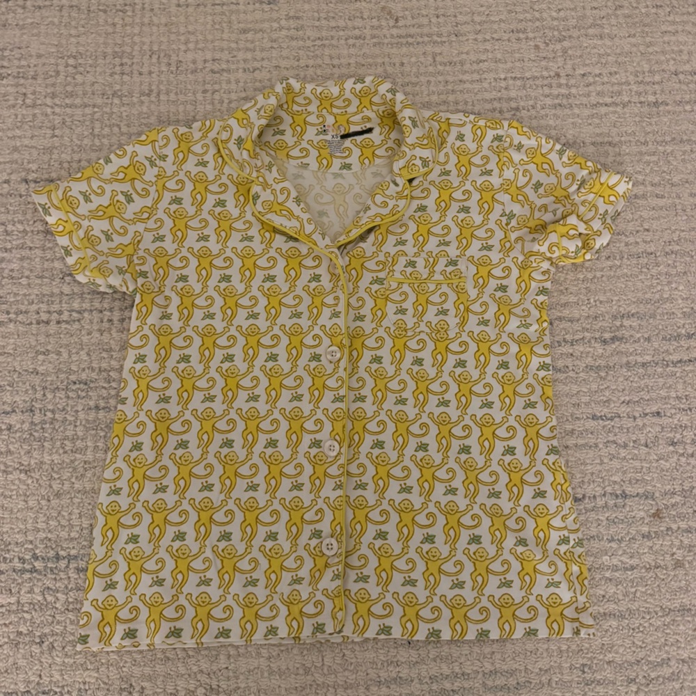 Yellow Monkey Pajama Short Sleeve